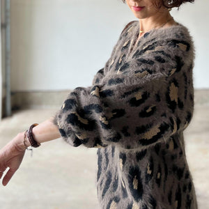 アンゴラレオパードカーディガン