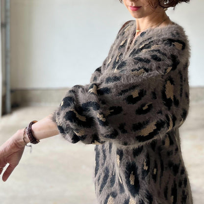 アンゴラレオパードカーディガン