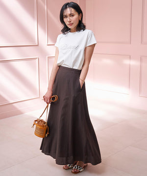 リネンレーヨン セミフレアスカート