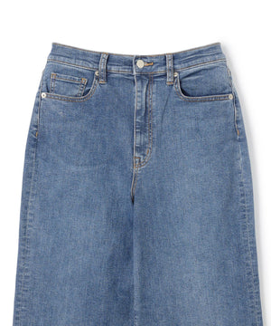 撥水 ワイドストレートデニム