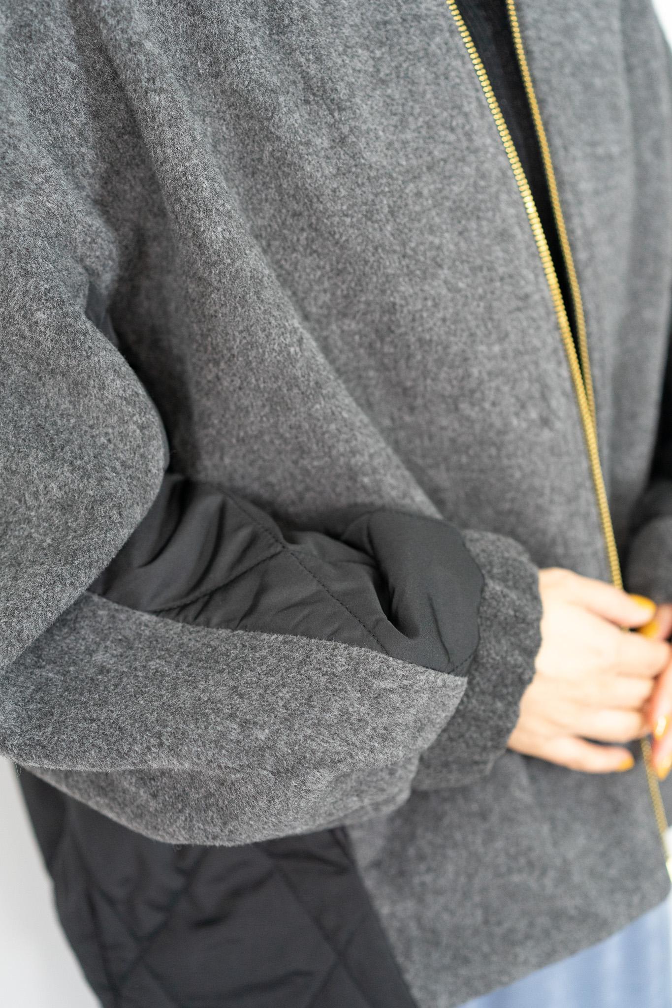 メランジ切替ノーカラーコート