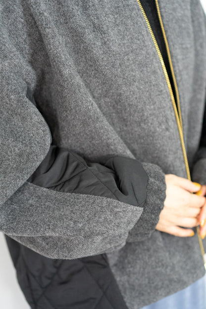 メランジ切替ノーカラーコート