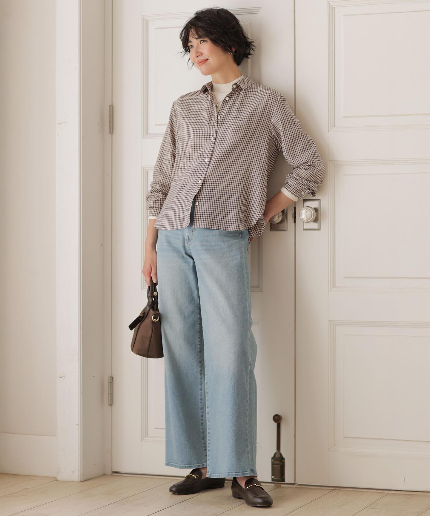 BASIC STRETCH DENIM ワイド ストレート デニム