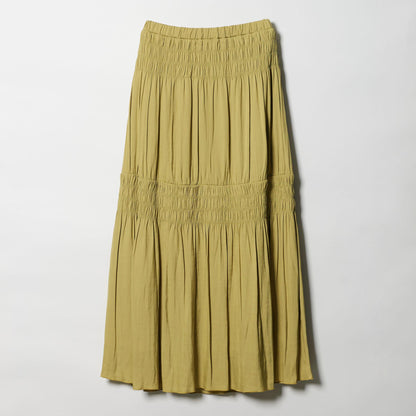 【WEB限定】シャーリング キリカエ フレアスカート