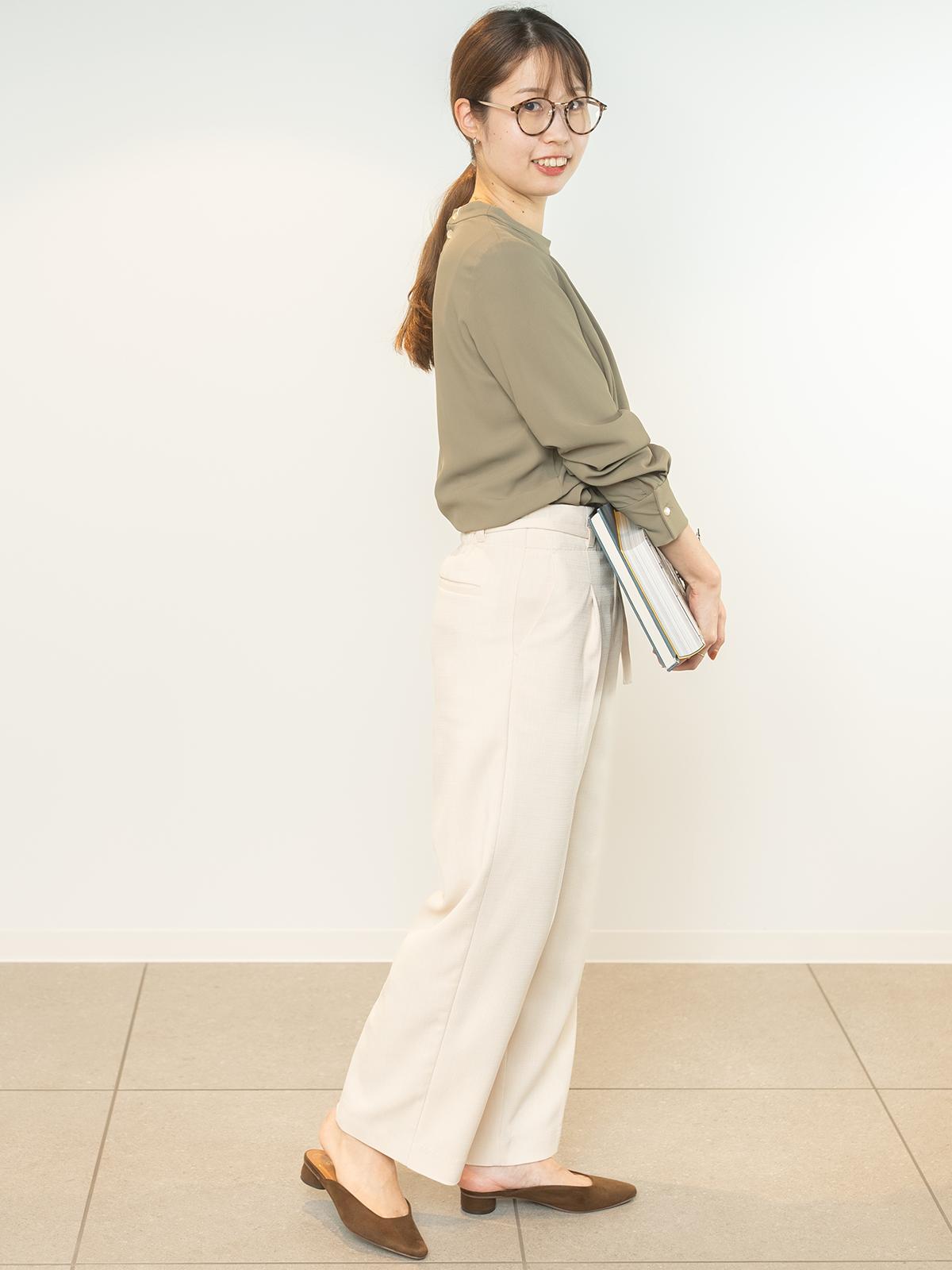 9分丈ハイウエストワイドパンツ