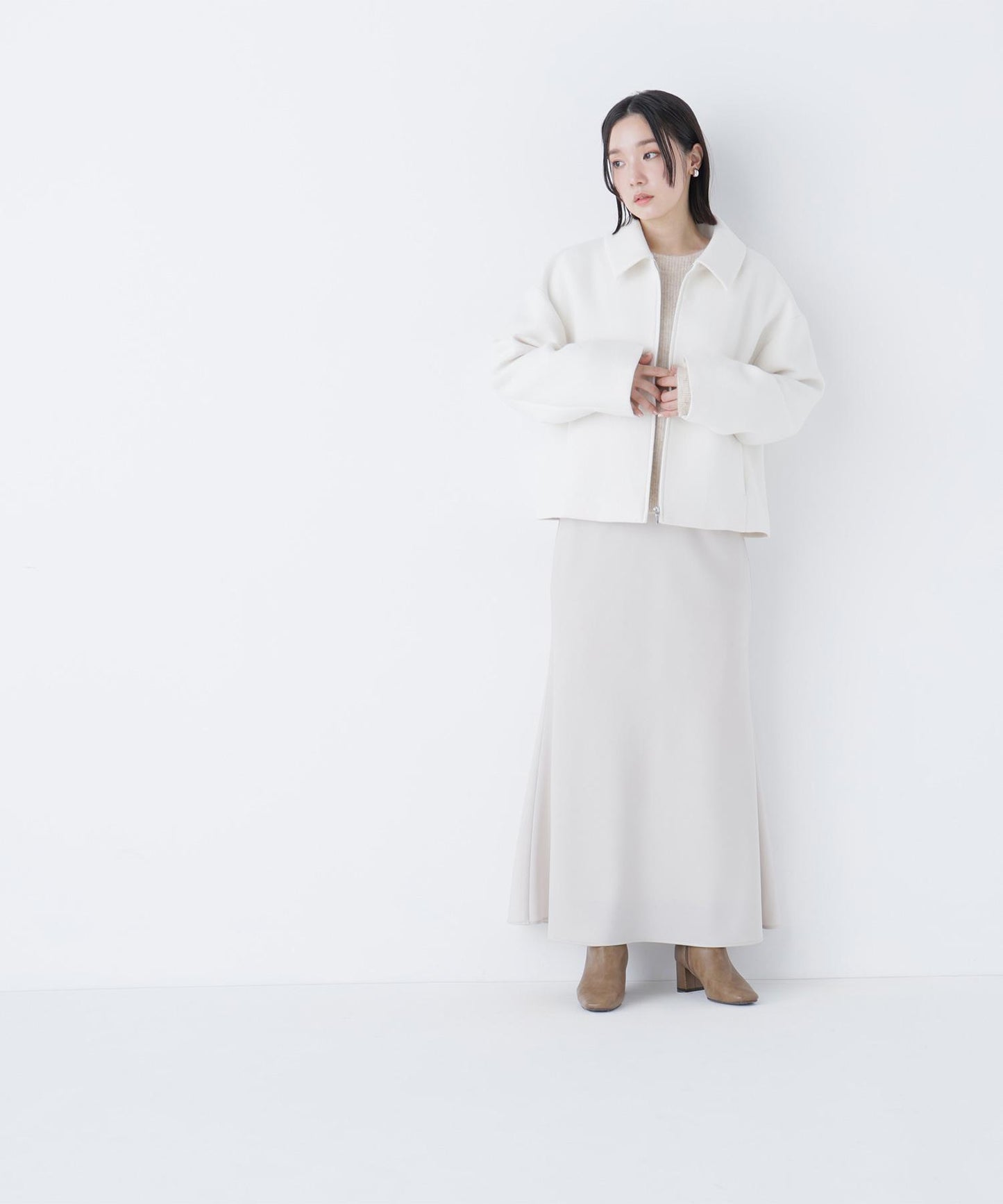 ＜朝比奈 彩さんコラボ＞ステンカラージップブルゾン