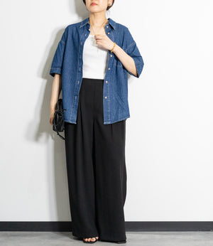 2タックストレッチワイドパンツ
