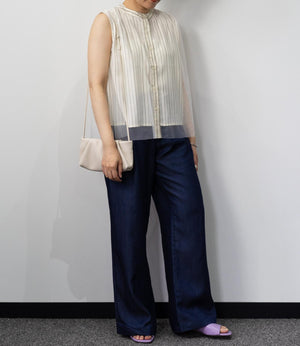 テンセルデニムストレートパンツ