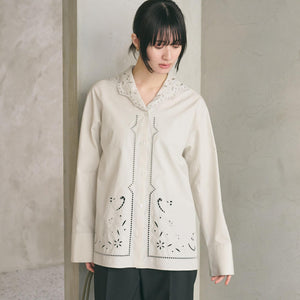 エンブロイダリーカラー シャツ