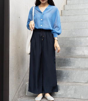 シャープネックシアーカーディガン