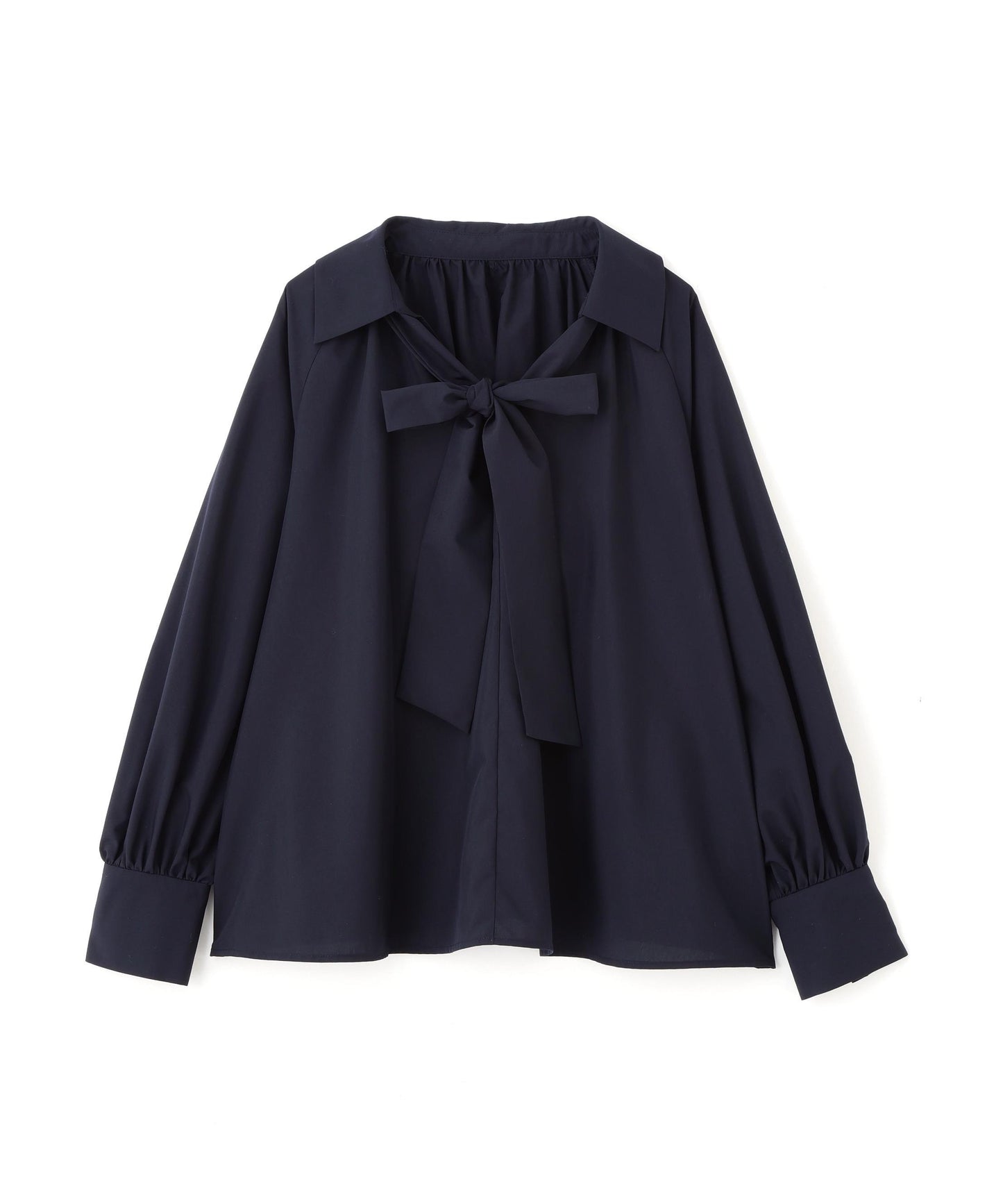 スキッパーリボンタイブラウス