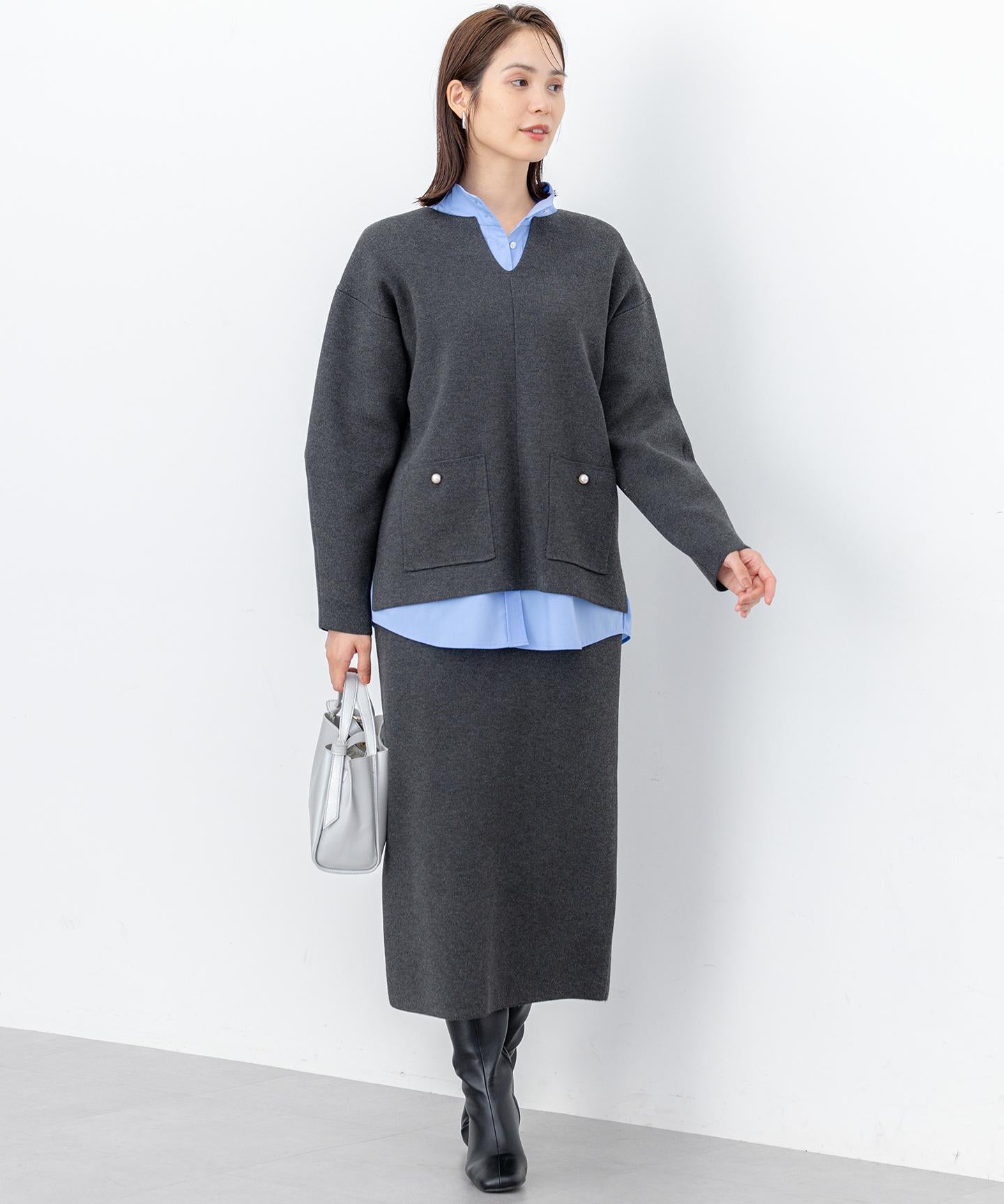 コットンタッチシャーティング刺繍入り ブラウス