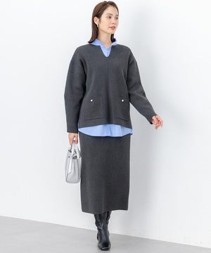 コットンタッチシャーティング刺繍入り ブラウス