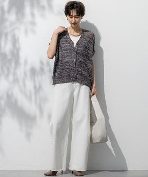 テープミックススカシ ドルマン ニットベスト