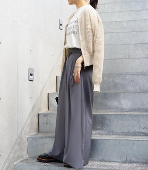 サイドベルトタックワイドスラックス