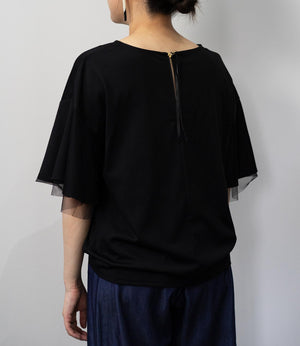 【接触冷感】スムースポンチフレアカットソー