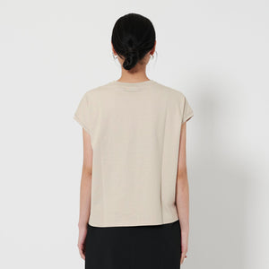 コットン ロゴプリント フレンチスリーブ Tシャツ