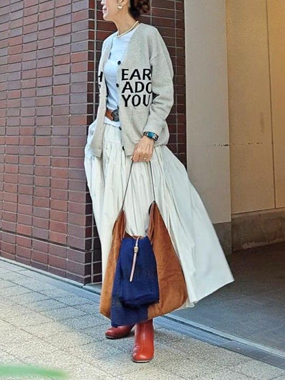 レタリングカーディガン