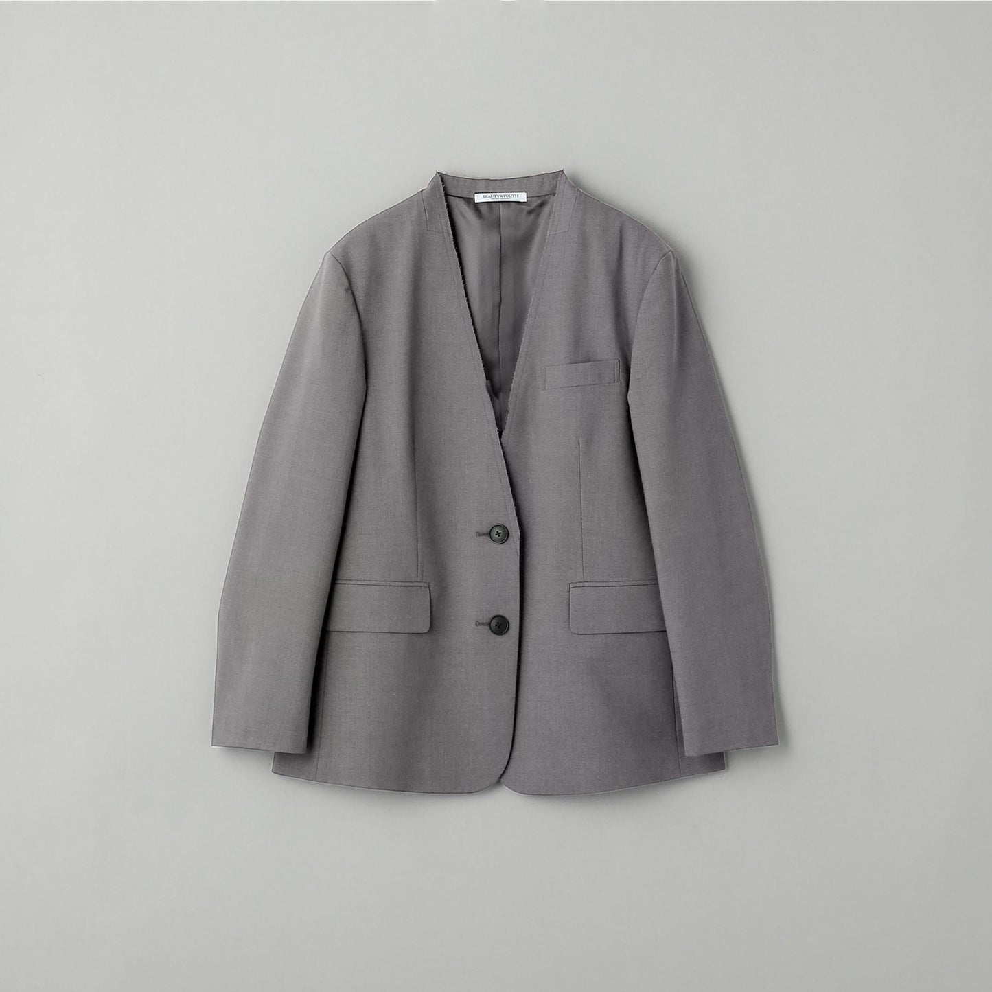 カットオフ カラーレス ジャケット