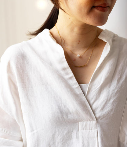 ダブルデザインパールネックレス