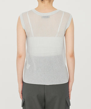 シアー リブ ノースリーブ ニット（uncrave STANDARD）