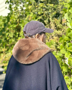 フェイクファーフードベスト