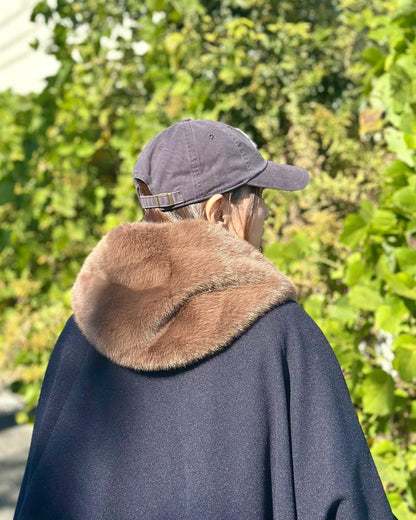 フェイクファーフードベスト