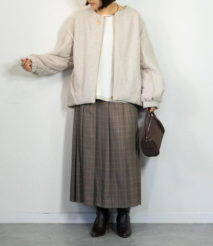 メランジ切替ノーカラーコート