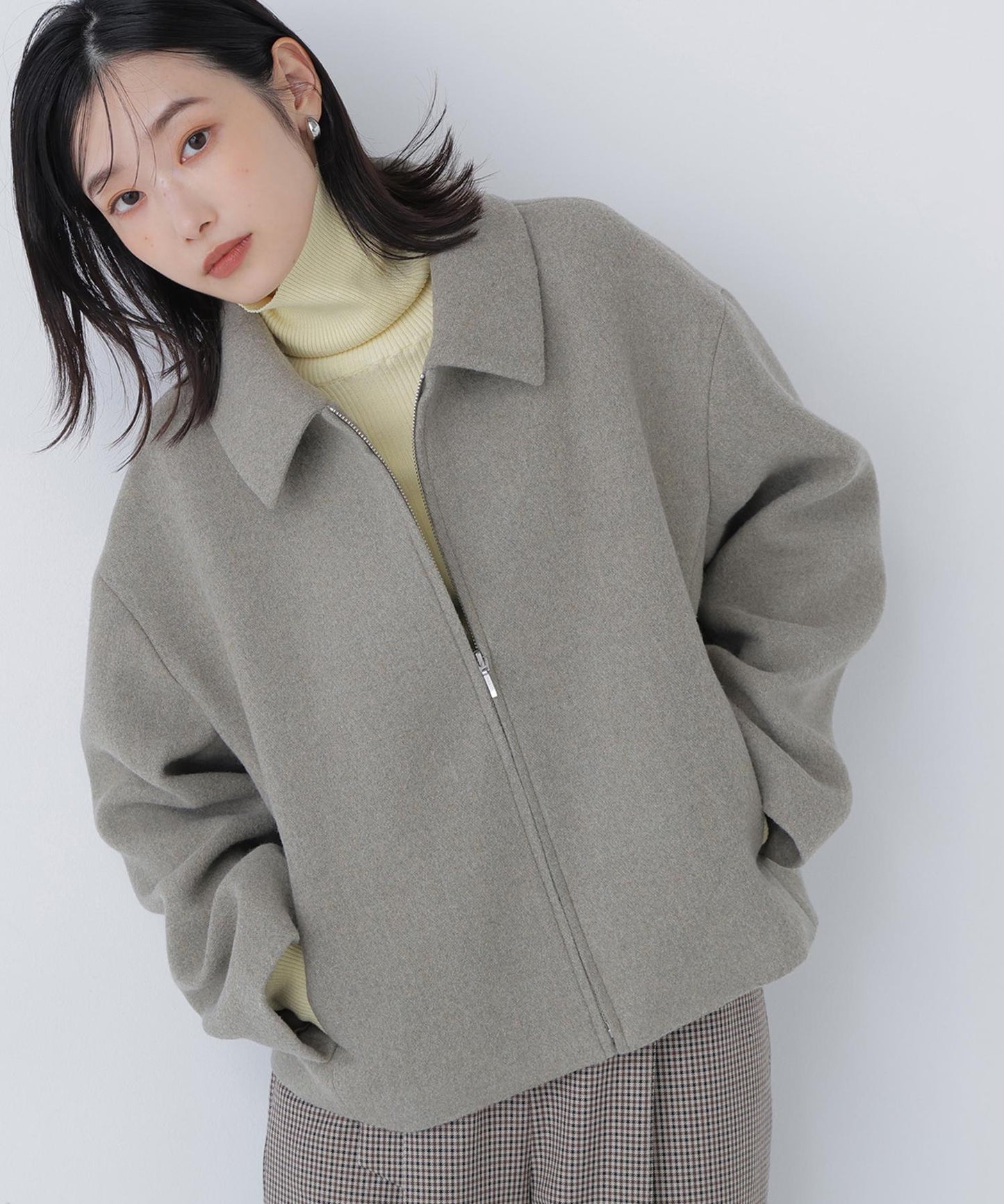 ＜朝比奈 彩さんコラボ＞ステンカラージップブルゾン