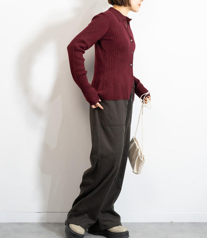 襟付きスリムニット