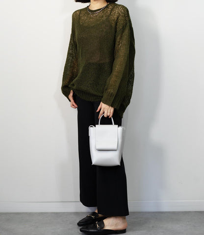 メッシュニットトップス