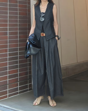 【セットアップ可】ワイドデニムパンツ