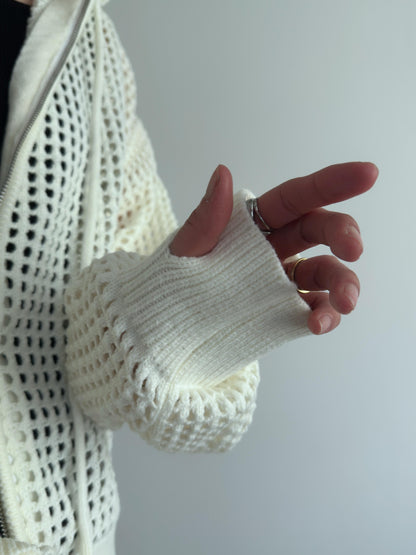 ネットニットフードジップアップ