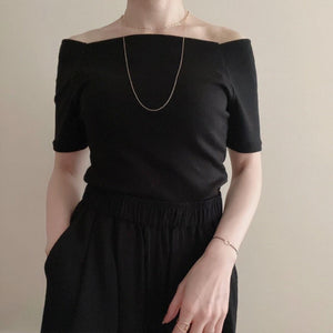 オフショルカットソー