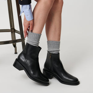 レザー ショートブーツ