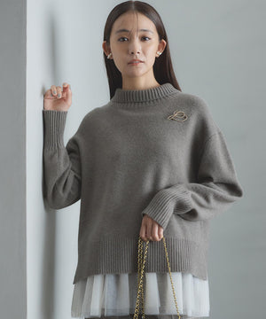 ウールカシミヤミックス ロールネック ニット