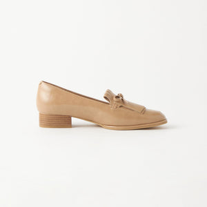 キルトリボン スリッポン シューズ / ローファー（3cmヒール）-撥水-