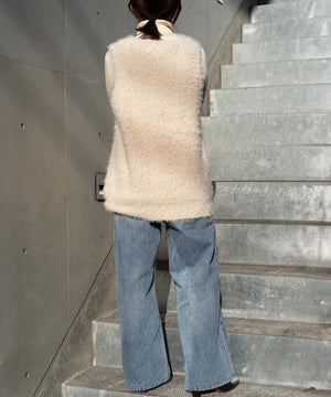 シャギーVネックニットベスト