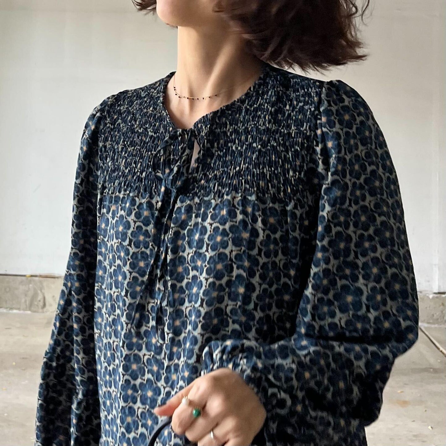 北欧調フラワーワンピース