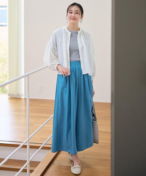 シアーテックリネンギャザーブラウス