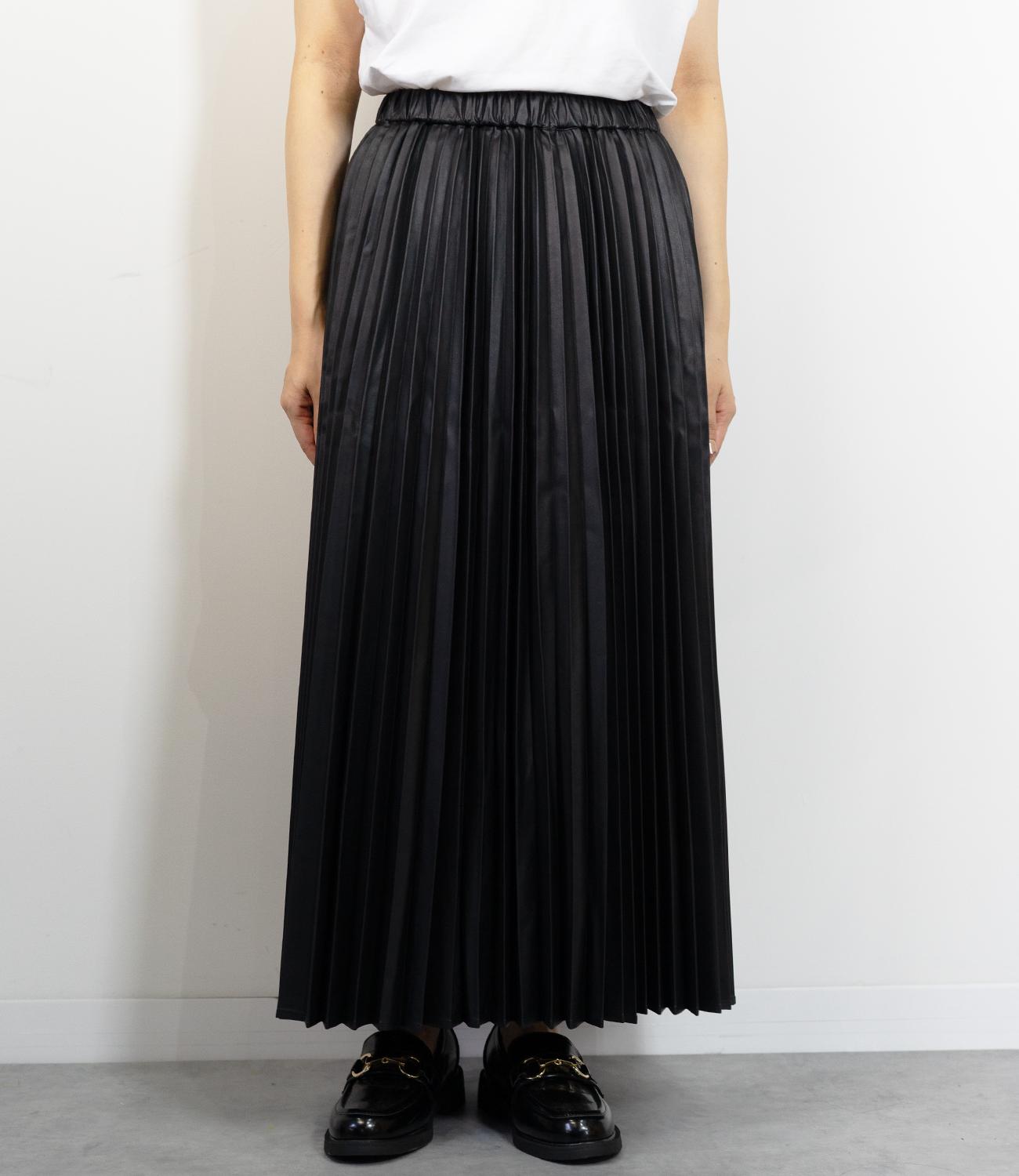 フェイクレザープリーツスカート