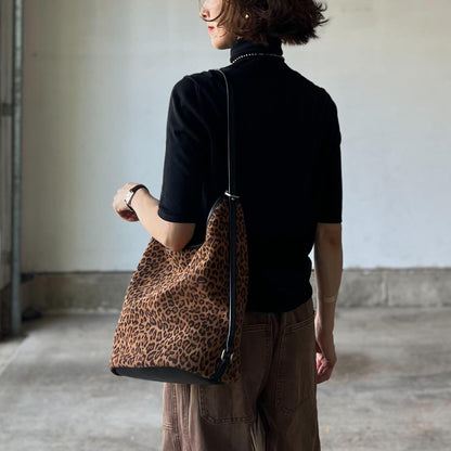 ヒョウ柄スエードバッグ