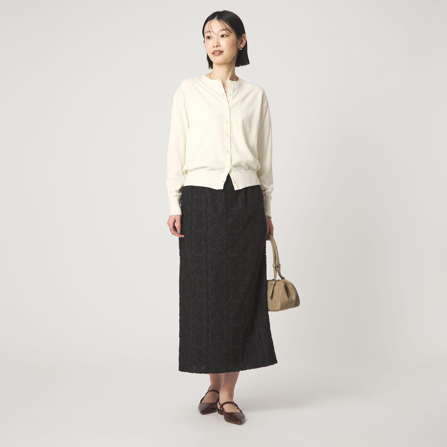 ＜1_OF MINE＞クルーネック ニット カーディガン