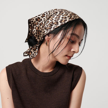 シルク レオパード スカーフ