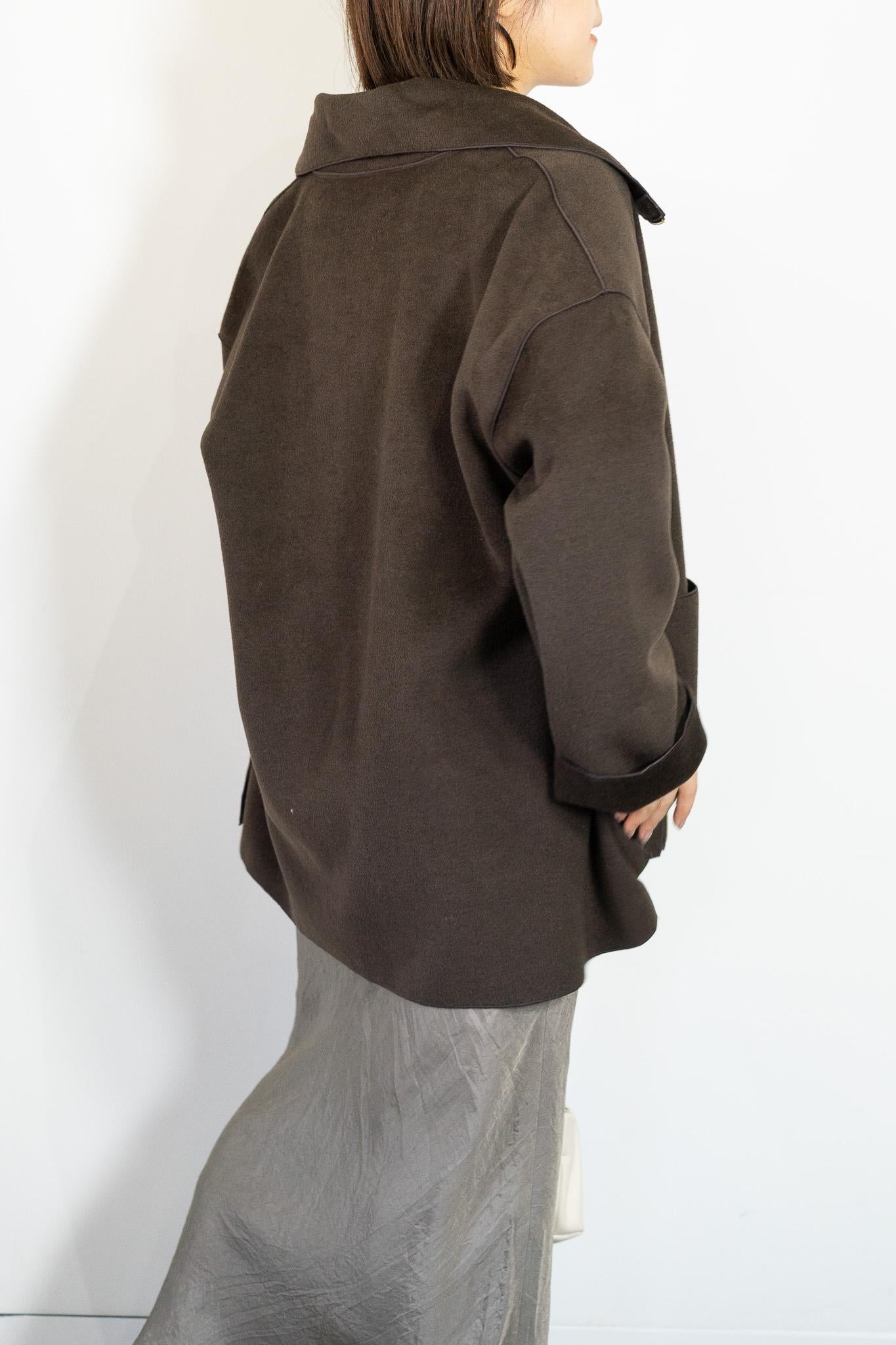 ニットパイルステンカラーコート