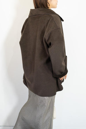 ニットパイルステンカラーコート