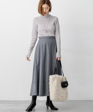 ウーステッドウール リブタートル ニット