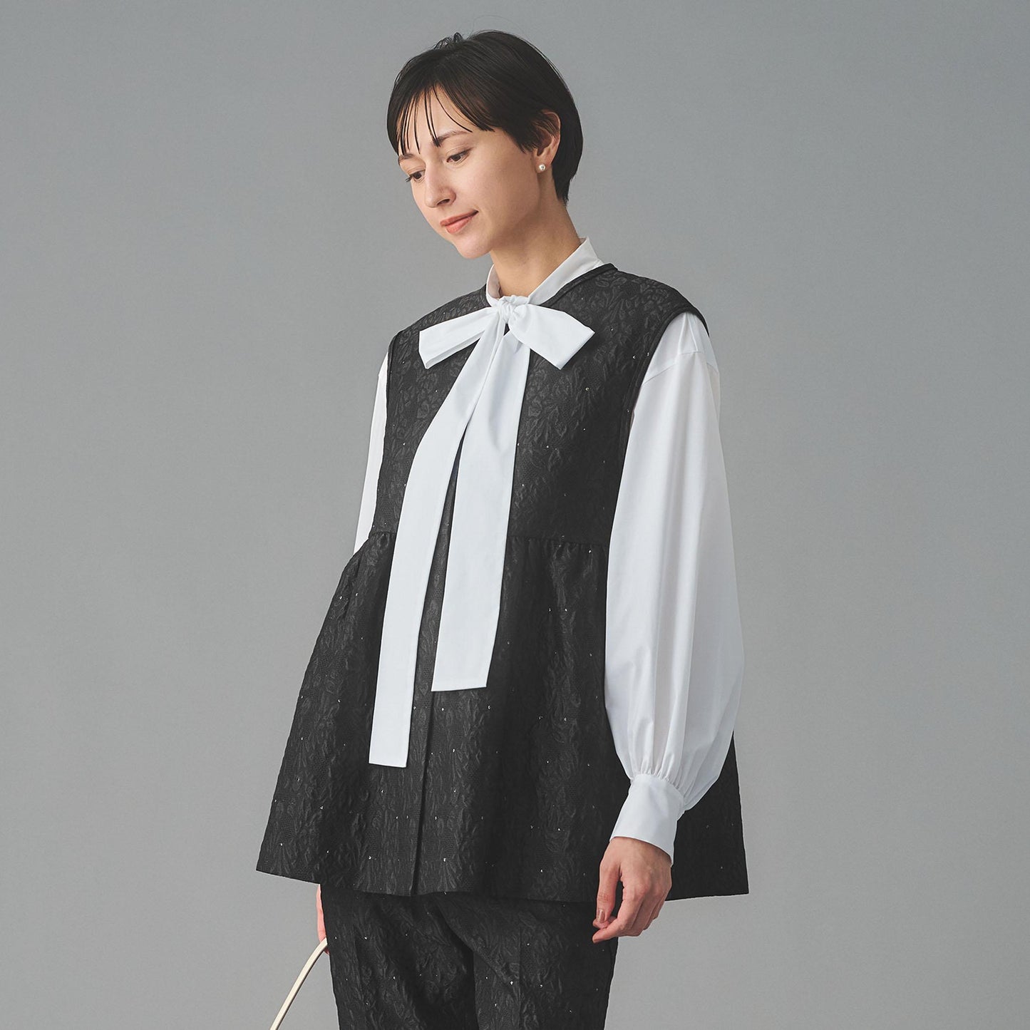 GISHA 2トーン ジャガード ベスト