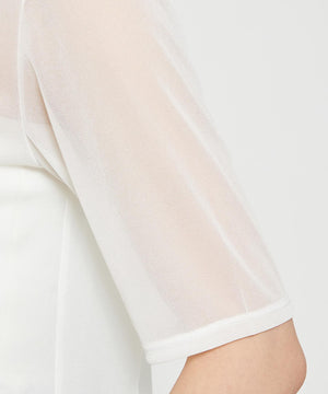 トリコットシフォン ハーフスリーブカットソー