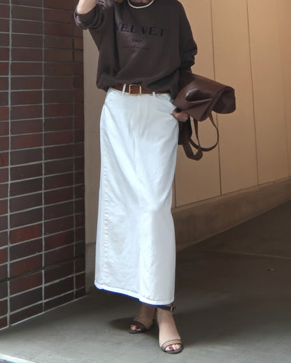 ホワイトデニムスカート